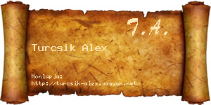 Turcsik Alex névjegykártya